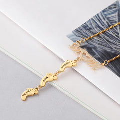 Personalized Baby Feet Stainless Steel Pendant Necklace