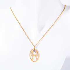 Stainless Steel Zodiac Rune Pendant Necklace