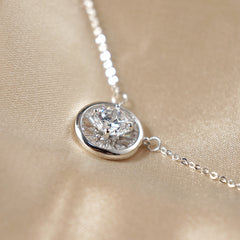 Celestial Spark Zircon Circle Choker Necklace
