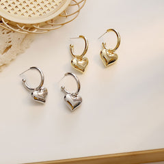 Vintage Heart Stud Earrings for Women