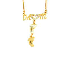 Personalized Baby Feet Stainless Steel Pendant Necklace