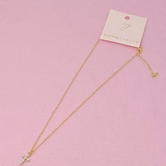 Shell Pearl Cross Necklace