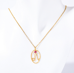 Stainless Steel Zodiac Rune Pendant Necklace