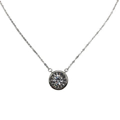 Celestial Spark Zircon Circle Choker Necklace