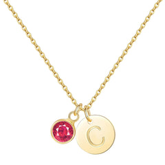 Initial Birthstone Necklace