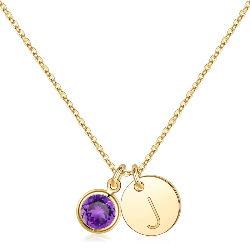 Initial Birthstone Necklace