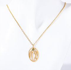Stainless Steel Zodiac Rune Pendant Necklace