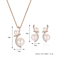 Fashion Pearl Necklace and Earring Set for Brides