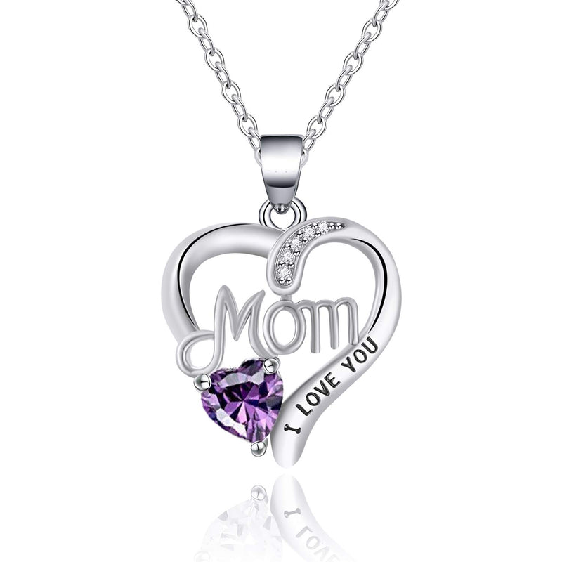 I LOVE YOU Mom Birth Stones Necklace