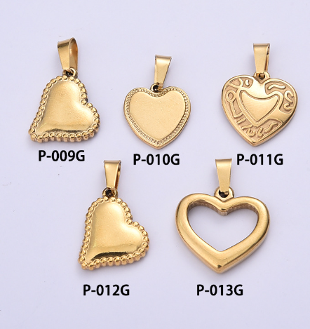 18K Gold Heart Pattern Pendant Necklace (One Piece)