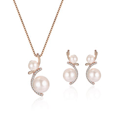 Fashion Pearl Necklace and Earring Set for Brides