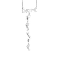 Personalized Baby Feet Stainless Steel Pendant Necklace