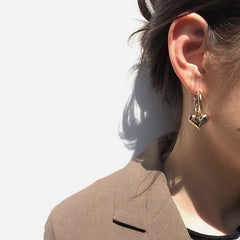 Vintage Heart Stud Earrings for Women