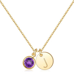 Initial Birthstone Necklace