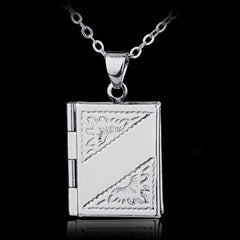 Heart-Shaped Love Necklace with Openwork Photo Locket