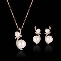 Fashion Pearl Necklace and Earring Set for Brides
