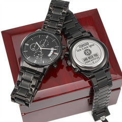 To My Firefighter Husband Need You Here With Us (Charcoal Black) – Men's Watch