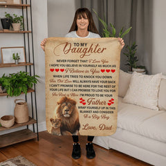 To My Daughter This Old Lion – Sherpa Fleece Blanket