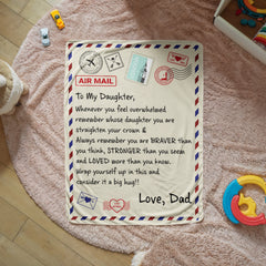 To My Daughter Braver (From Dad) – Sherpa Fleece Blanket