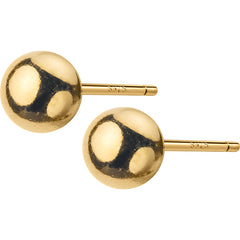 Silver Minimalist Gold Bead Stud Earrings