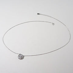 Celestial Spark Zircon Circle Choker Necklace