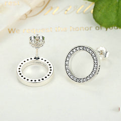 Silver Stud Earrings - Round Vintage Style