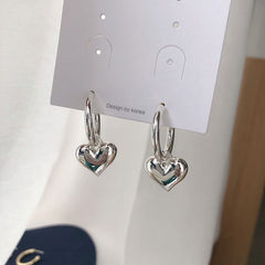 Vintage Heart Stud Earrings for Women