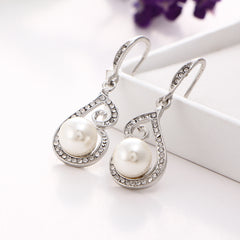 New Pearl Pendant Necklace and Earring Set for Brides
